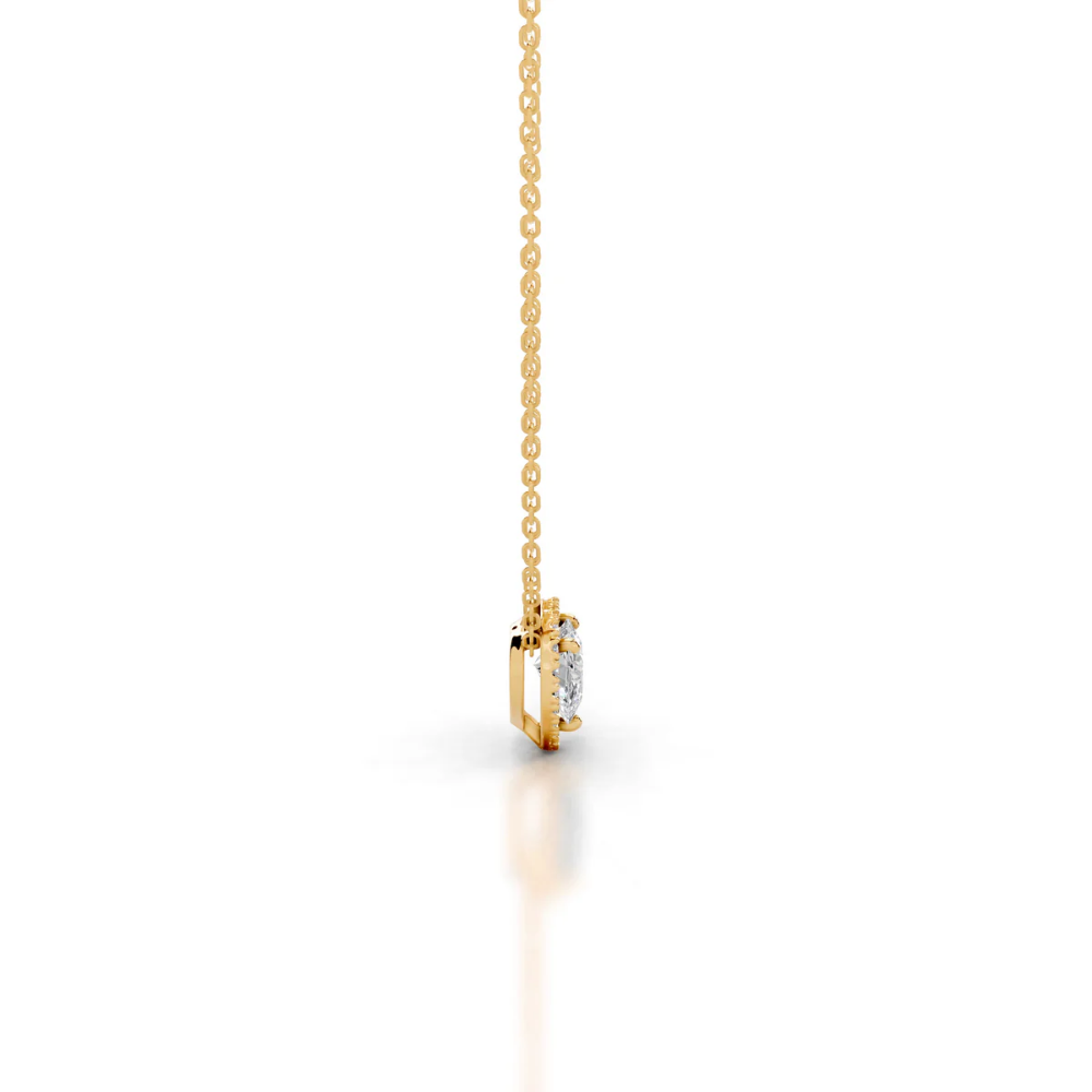 Heart Halo Floating Pendant Lab Diamond Necklace (16 in.) 18K Gold