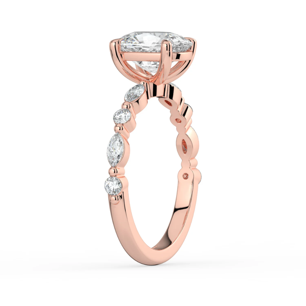 Tamila Accents Lab Diamond Engagement Ring in 18K Gold - Cushion