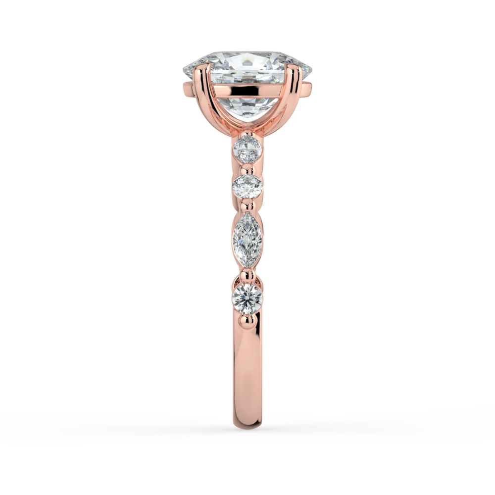 Tamila Accents Lab Diamond Engagement Ring in 18K Gold - Cushion