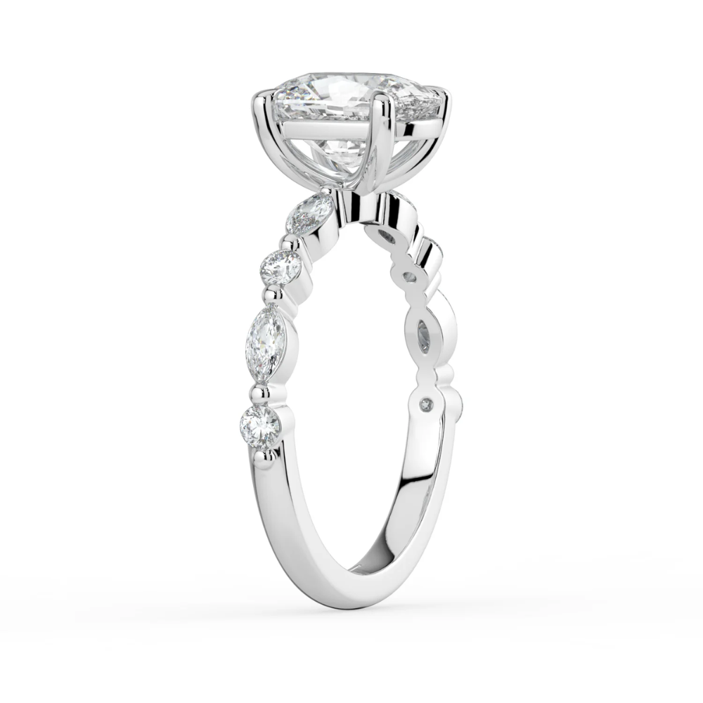 Tamila Accents Lab Diamond Engagement Ring in 18K Gold - Cushion