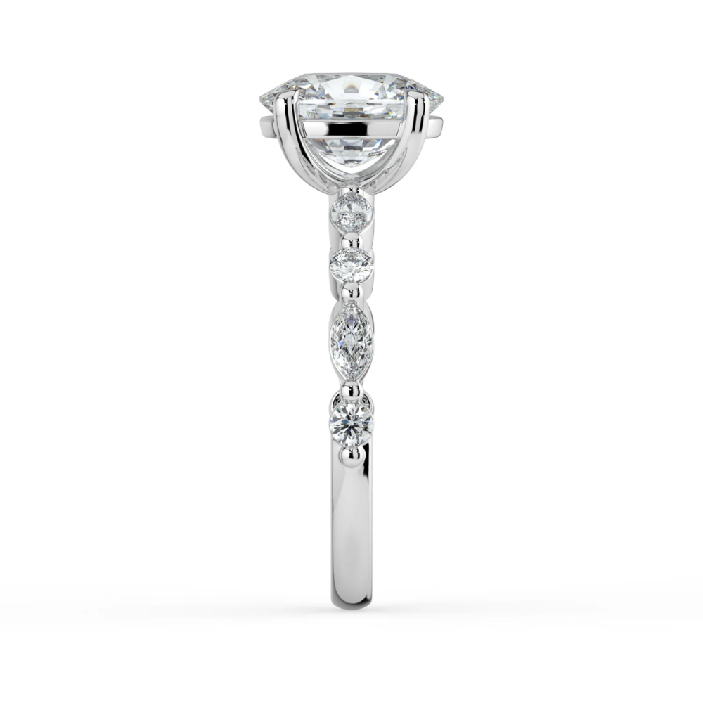 Tamila Accents Lab Diamond Engagement Ring in 18K Gold - Cushion