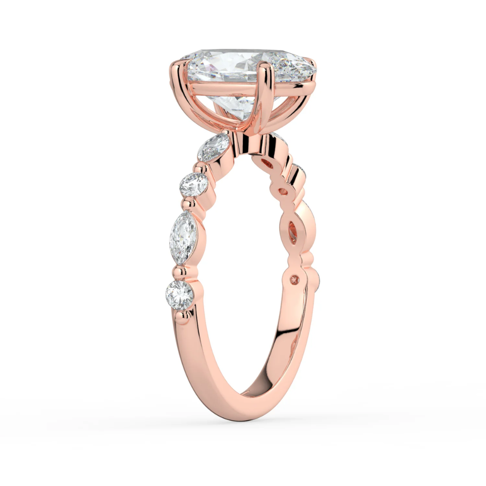 Tamila Accents Lab Diamond Engagement Ring in 18K Gold - Oval