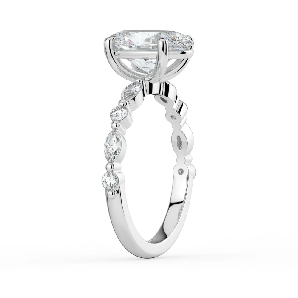 Tamila Accents Lab Diamond Engagement Ring in 18K Gold - Oval