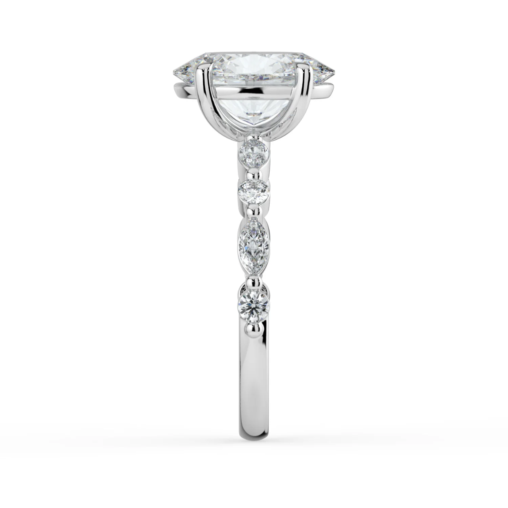 Tamila Accents Lab Diamond Engagement Ring in 18K Gold - Oval