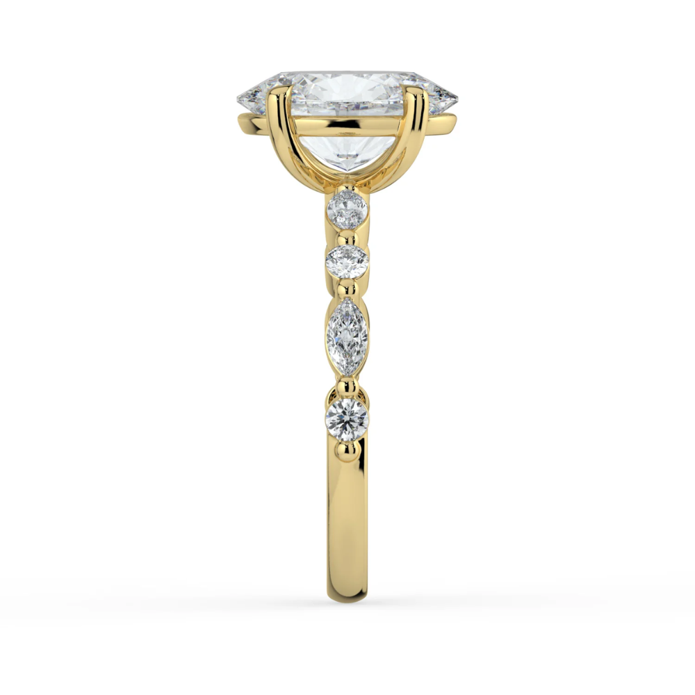 Tamila Accents Lab Diamond Engagement Ring in 18K Gold - Oval