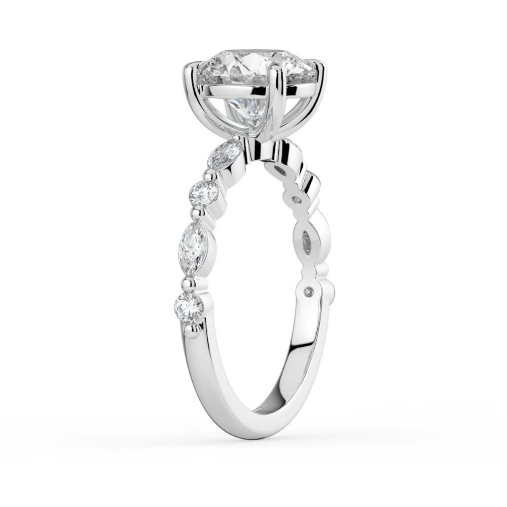 Tamila Accents Lab Diamond Engagement Ring in 18K Gold - Round