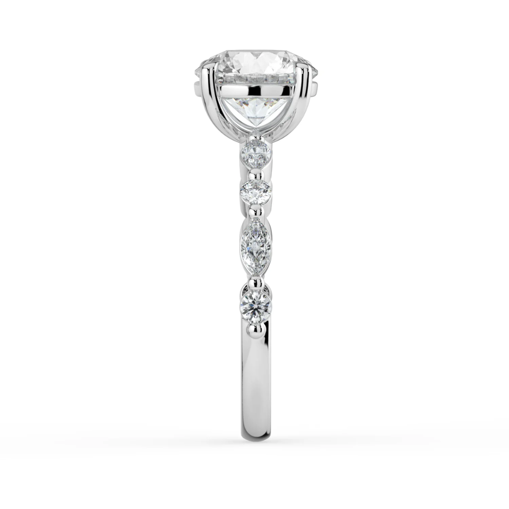 Tamila Accents Lab Diamond Engagement Ring in 18K Gold - Round