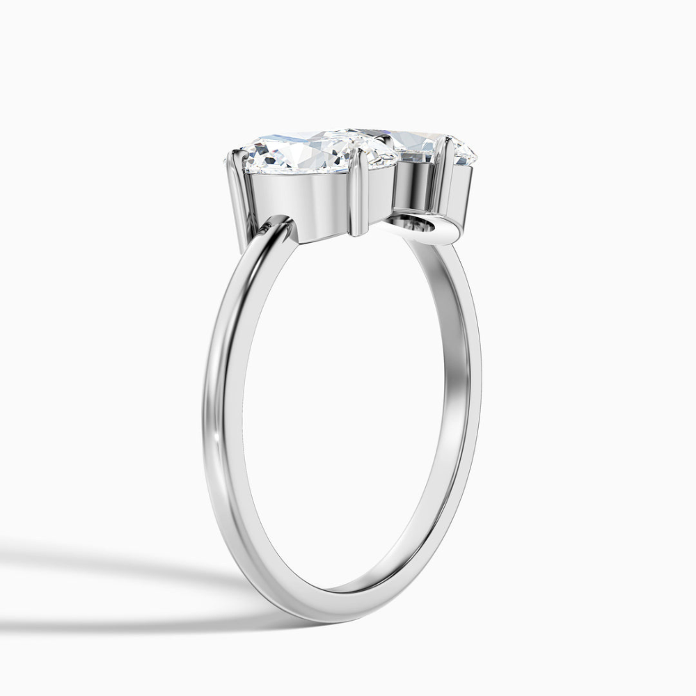 Toi et Moi Lab Diamond Engagement Ring in 18K Gold - Pear and Oval