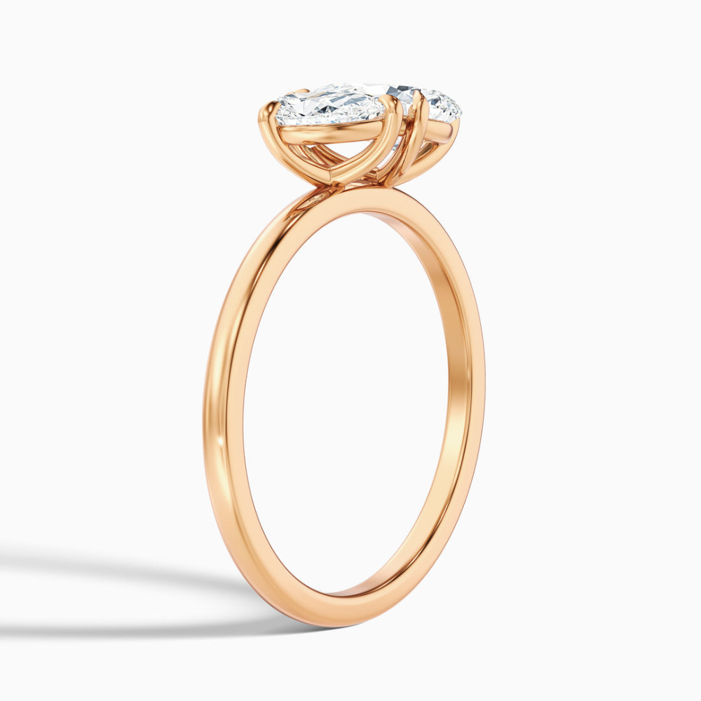 Toi et Moi Lab Diamond Engagement Ring in 18K Gold - Pear