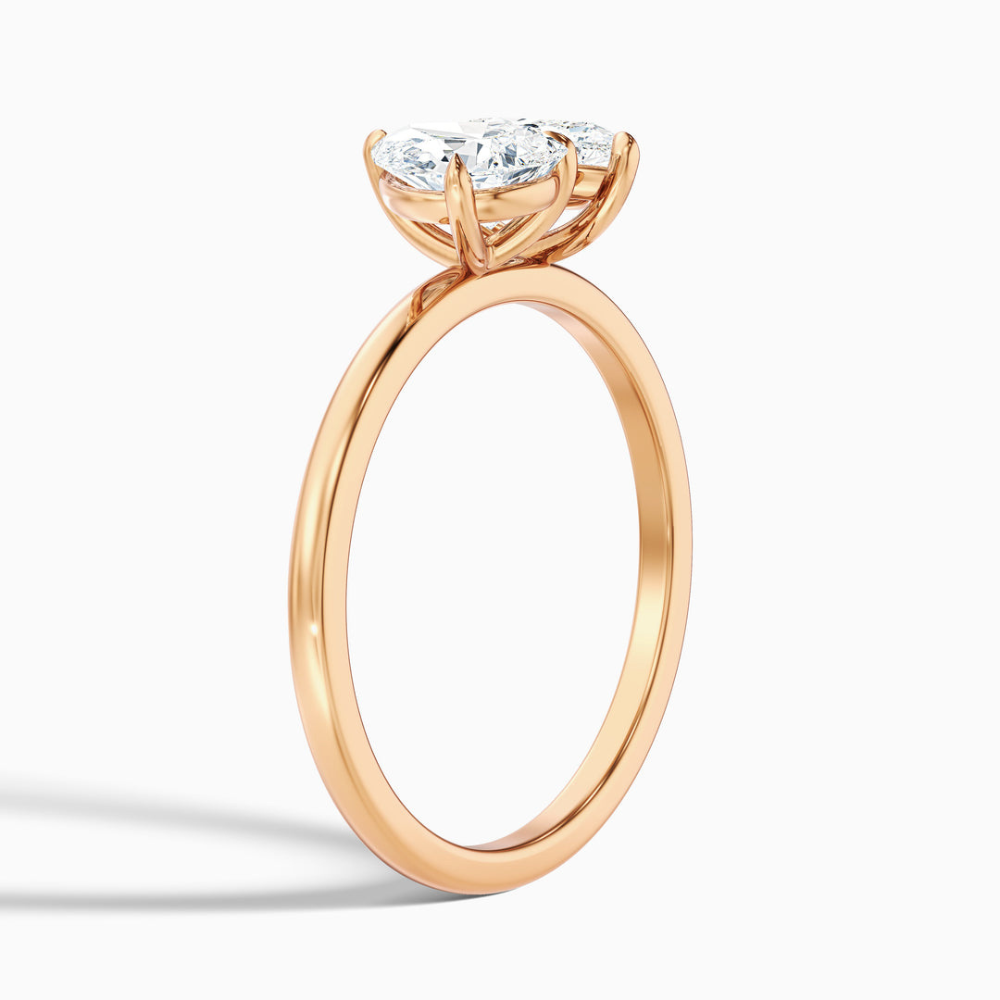 Toi et Moi Lab Diamond Engagement Ring in 18K Gold - Pear