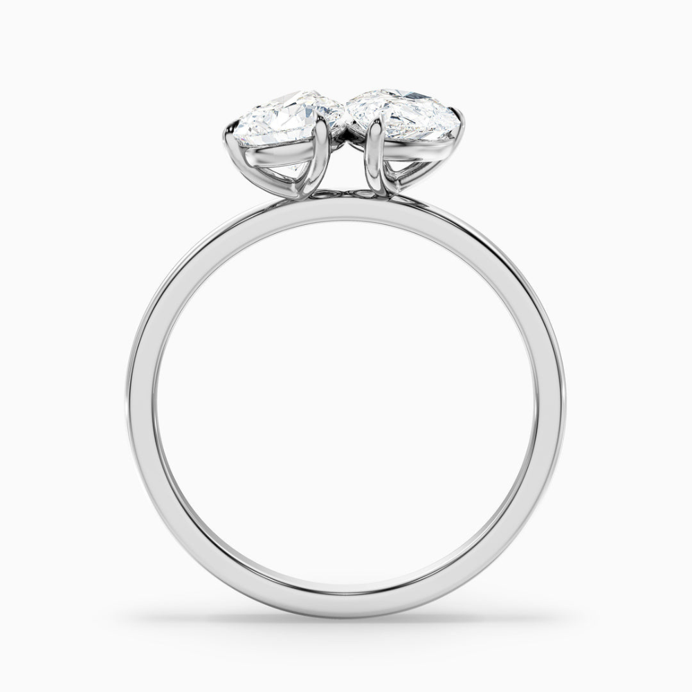 Toi et Moi Lab Diamond Engagement Ring in 18K Gold - Pear