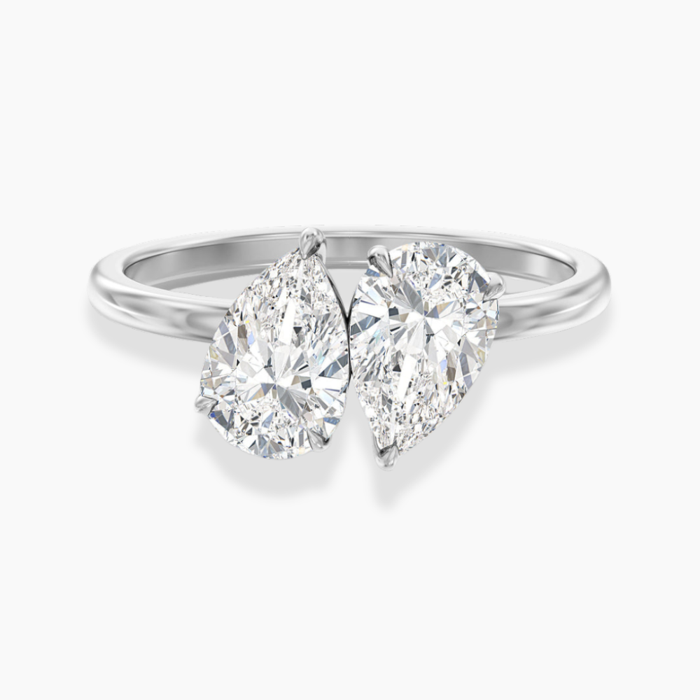 Toi et Moi Lab Diamond Engagement Ring in 18K Gold - Pear