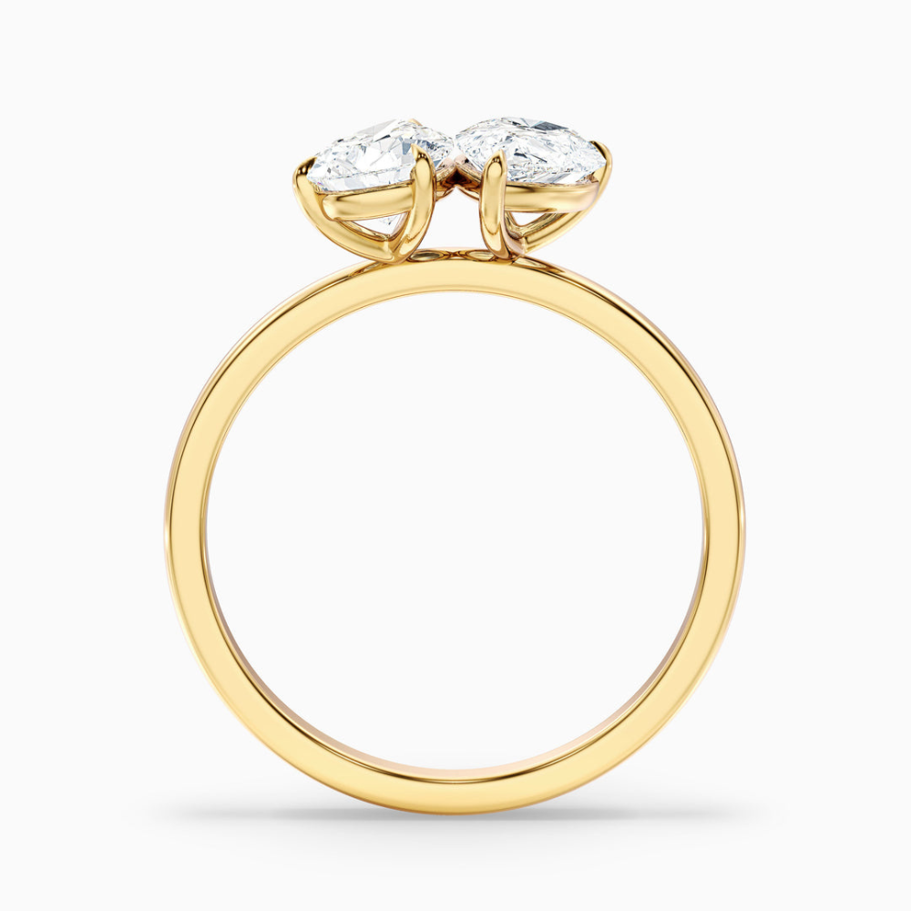 Toi et Moi Lab Diamond Engagement Ring in 18K Gold - Pear