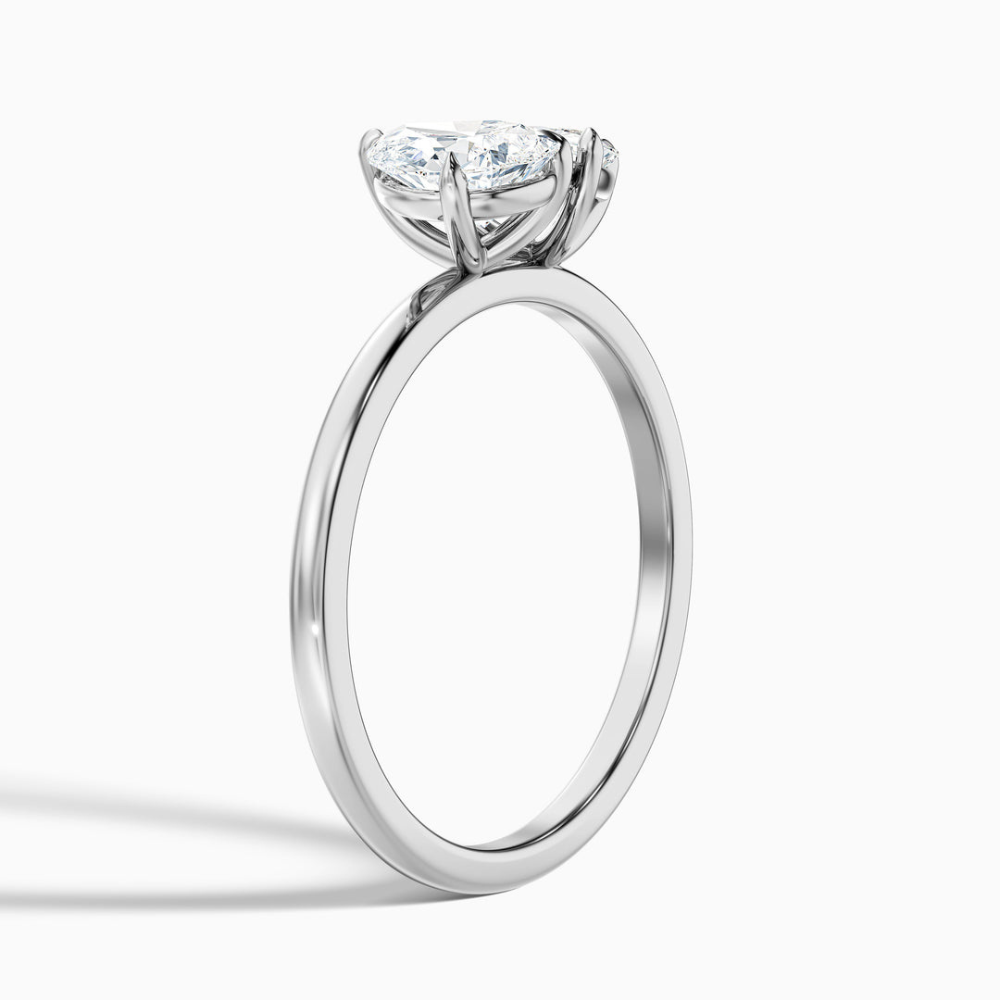 Toi et Moi Lab Diamond Engagement Ring in 18K Gold - Pear and Trillion