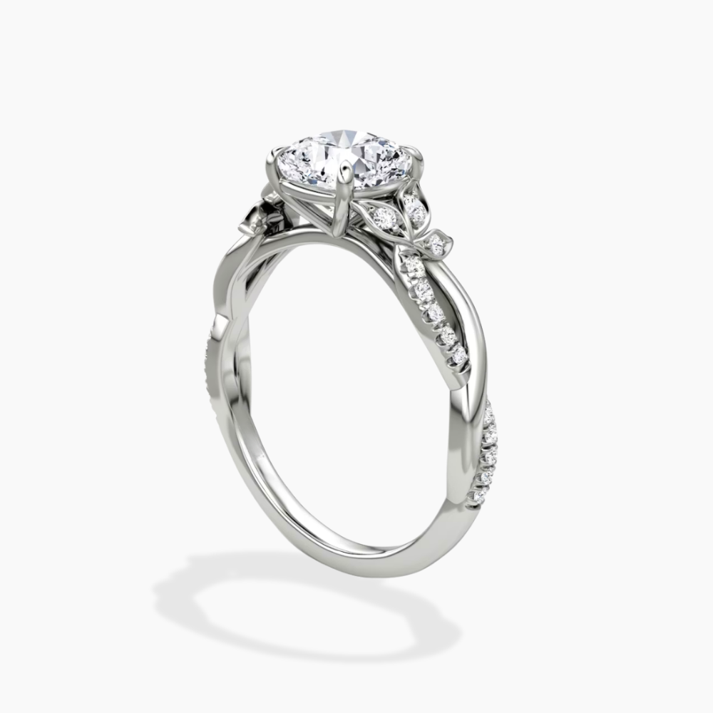 Veronica Twisted Accents Lab Grown Diamond Engagement Ring in 18K Gold - Cushion