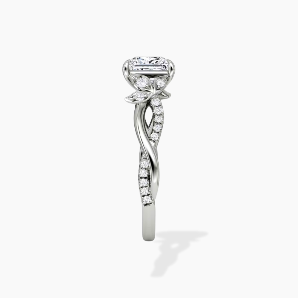 Veronica Twisted Accents Lab Grown Diamond Engagement Ring in 18K Gold - Princess