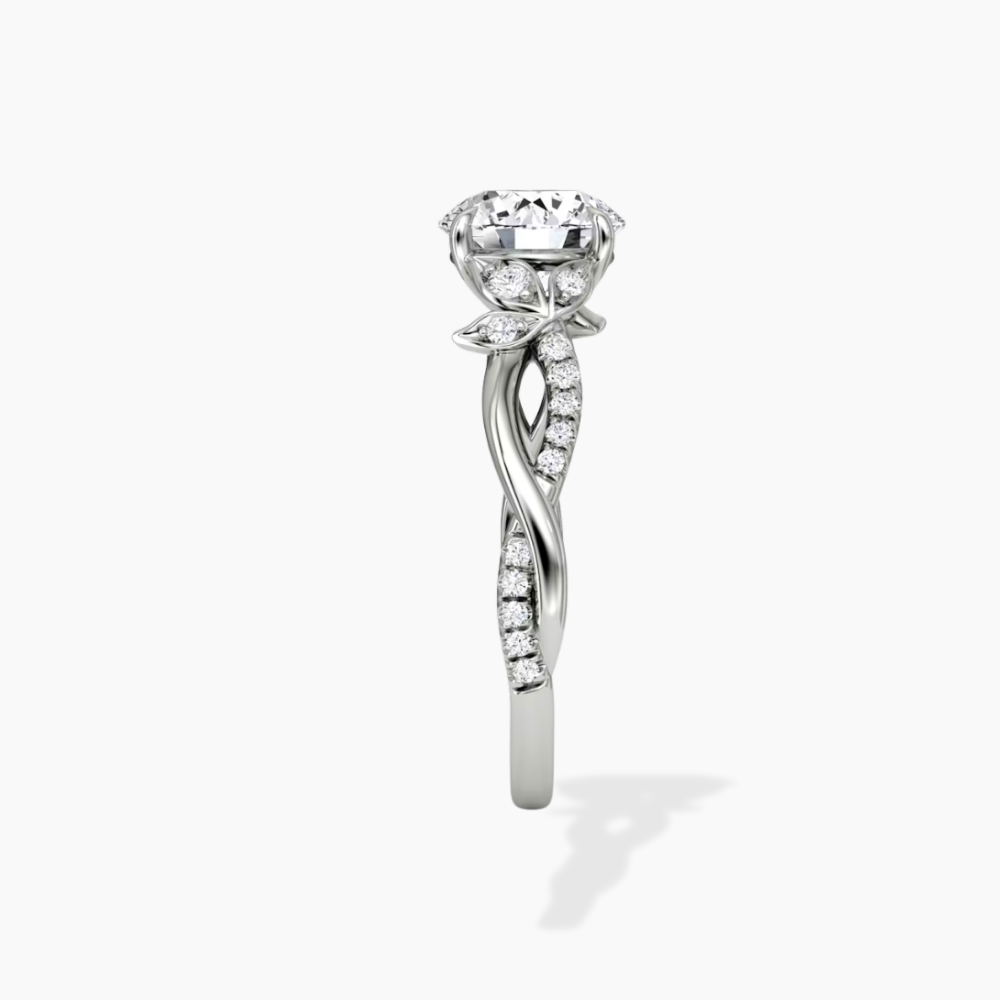Veronica Twisted Accents Lab Grown Diamond Engagement Ring in 18K Gold - Round