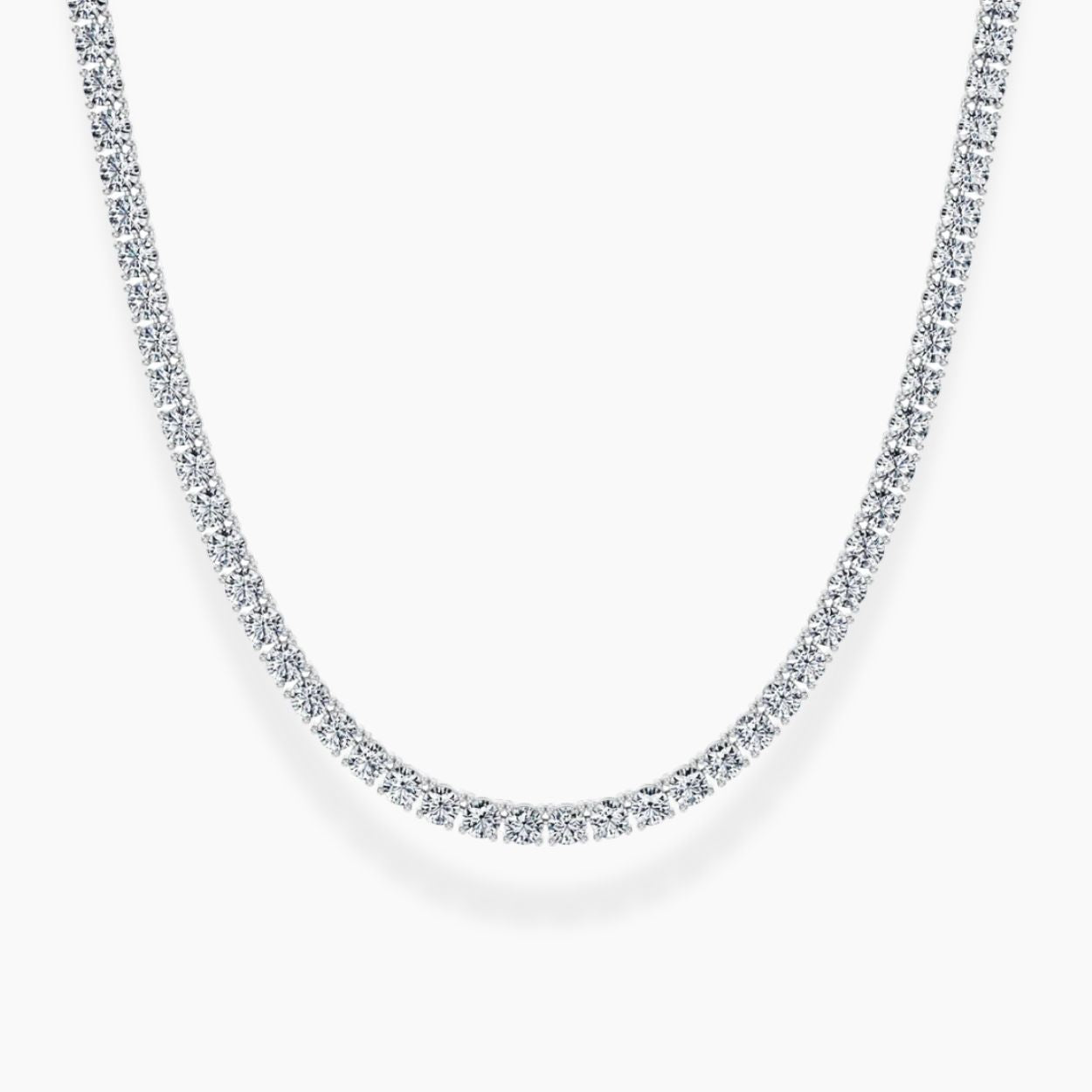 9 Carat Tennis Classic Lab Grown Diamond Necklace 18K Gold | 16.5 in ∼ 42.5 cm