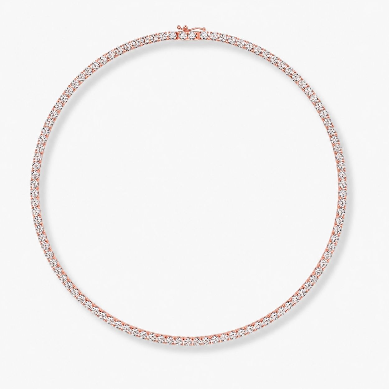 27 Carat Tennis Classic Lab Grown Diamond Necklace 18K Gold | 16.5 in ∼ 42.5 cm