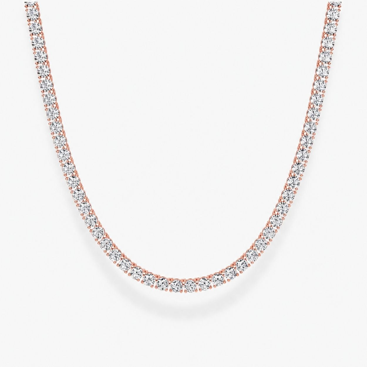 11 Carat Tennis Classic Lab Grown Diamond Necklace 18K Gold | 16.5 in ∼ 42.5 cm
