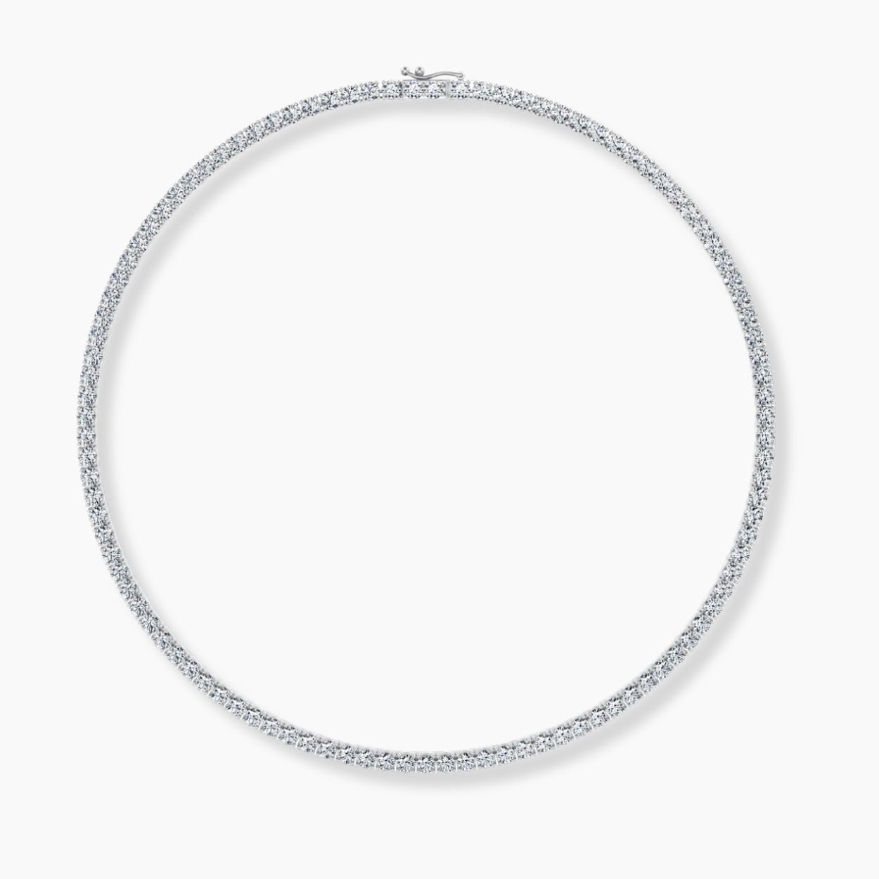 21 Carat Tennis Classic Lab Grown Diamond Necklace 18K Gold | 16.5 in ∼ 42.5 cm