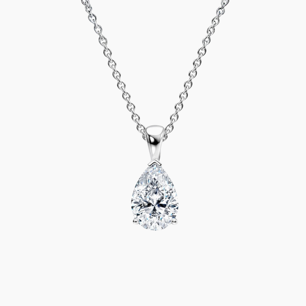 Pear Pendant Lab Diamond Necklace 18K Gold