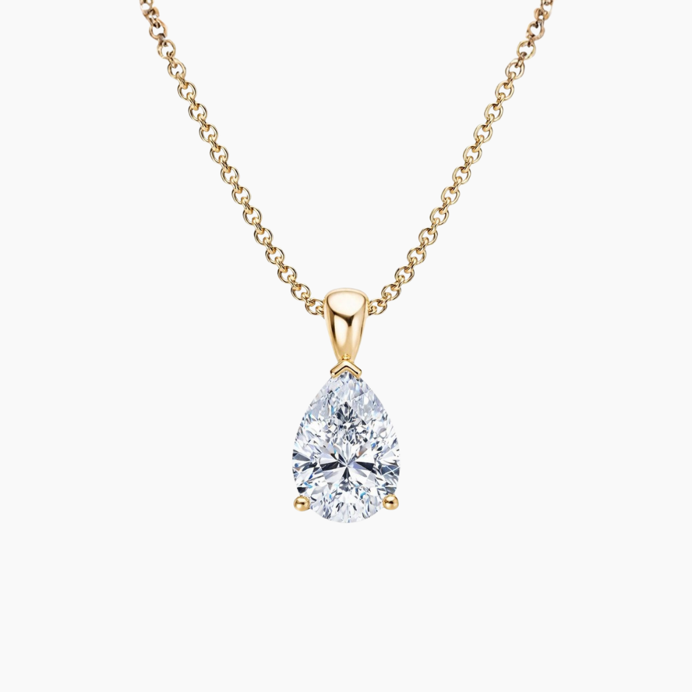 Pear Pendant Lab Diamond Necklace 18K Gold