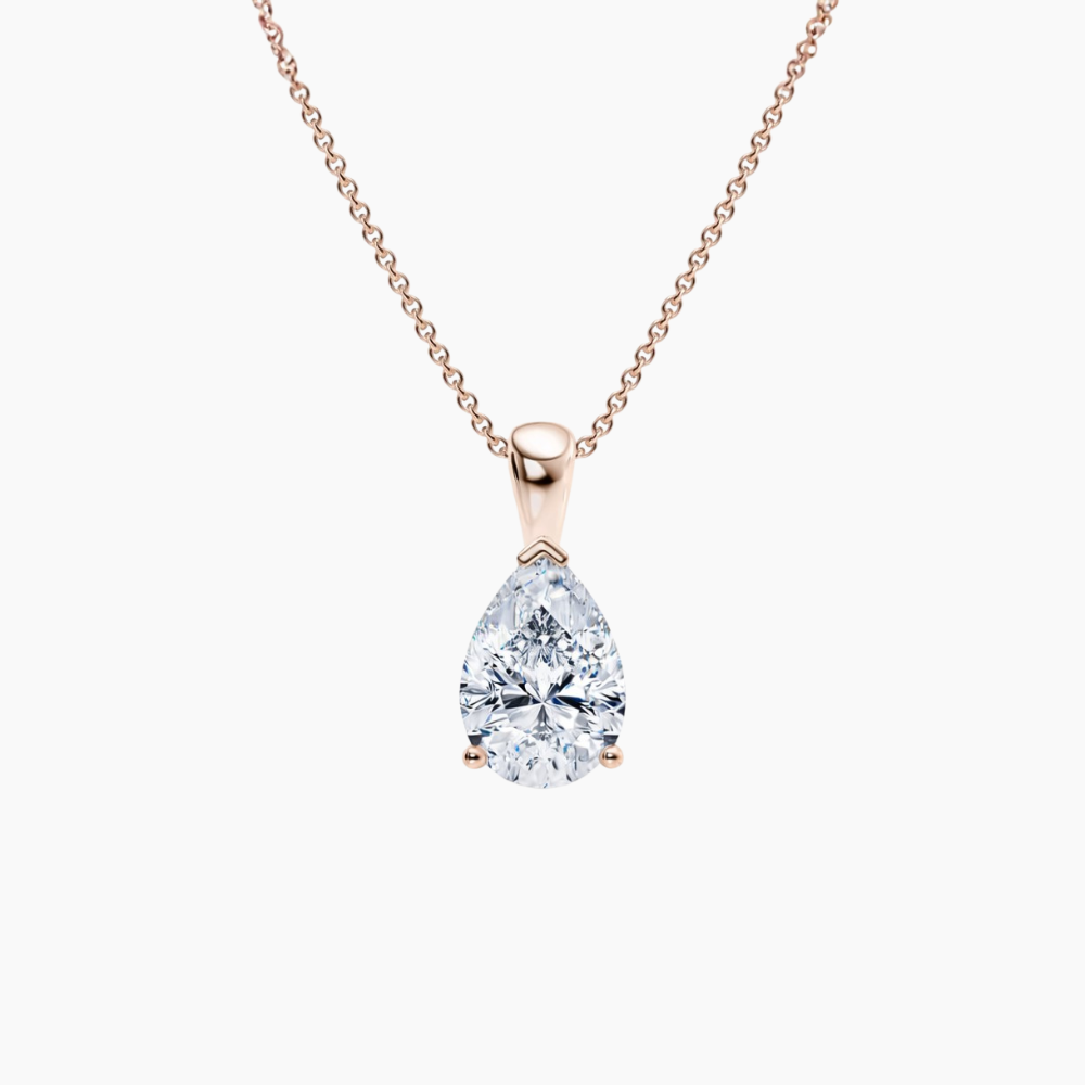 Pear Pendant Lab Diamond Necklace 18K Gold
