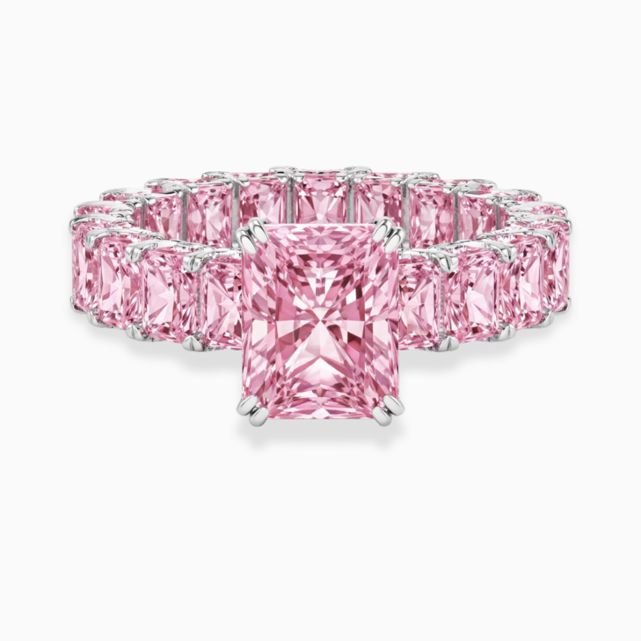 Jana Eternity Fancy Pink Radint Lab Diamond Ring in White Gold 18K