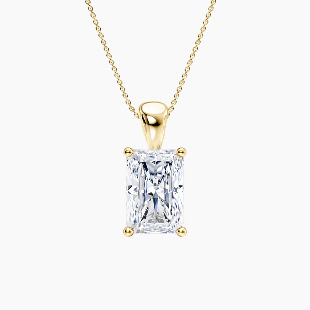 Radiant Pendant Lab Diamond Necklace 18K Gold