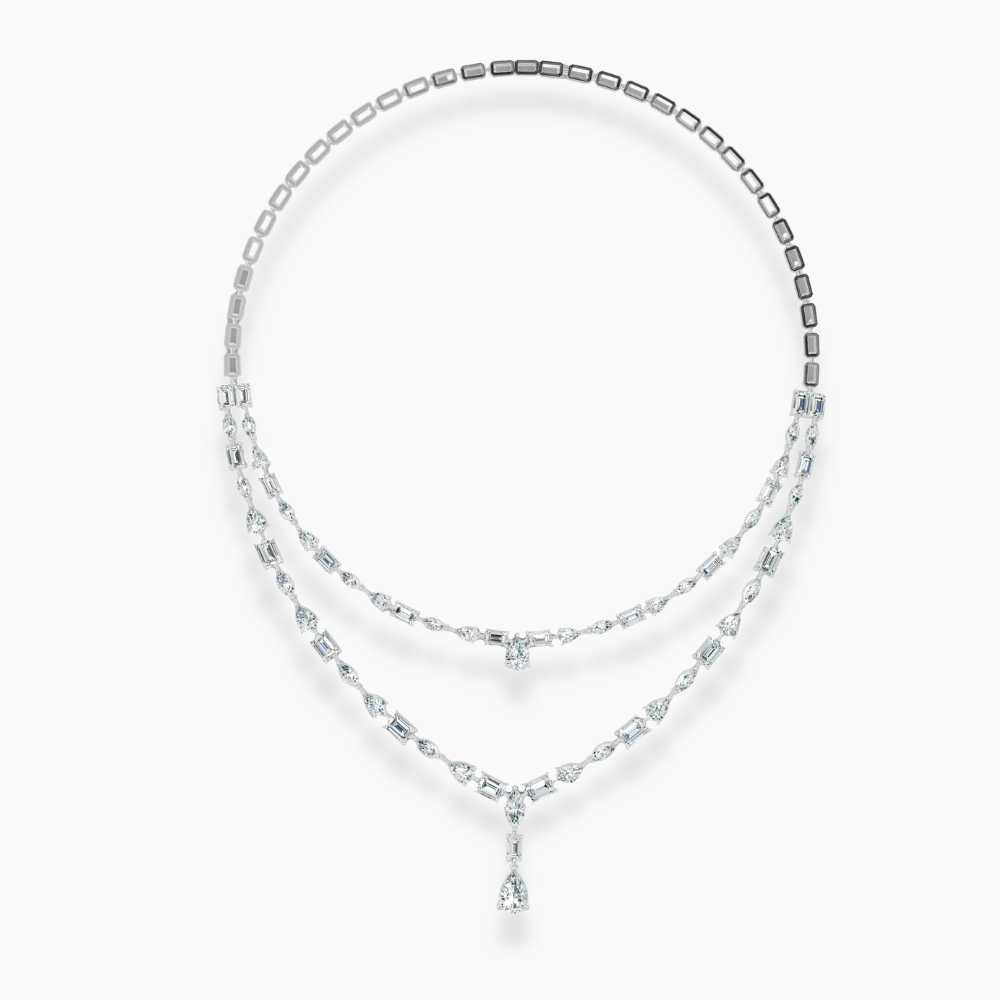 Nirvana Double Layer Lab Diamond (23 ct.) Necklace (17 in.) 18K White Gold