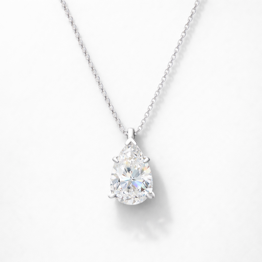Pear Pendant Lab Diamond Necklace 18K Gold