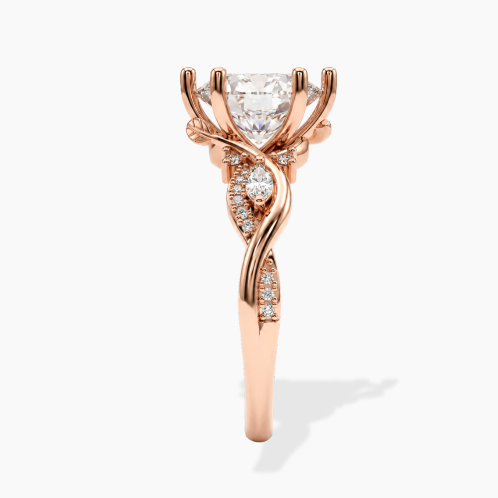 Andriana Accents Oval Lab Grown Diamond Engagement Ring in 18K Gold