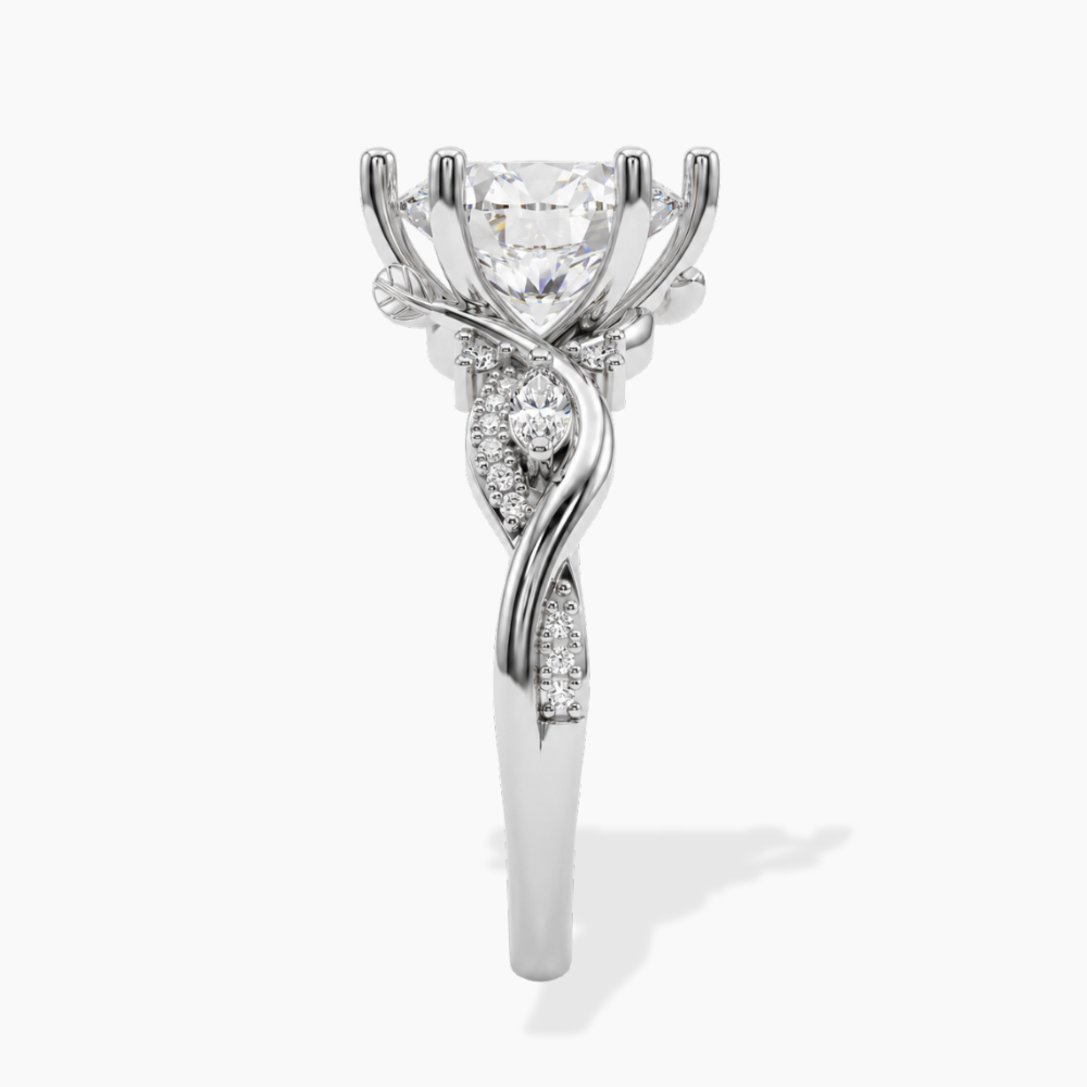 Andriana Accents Oval Lab Grown Diamond Engagement Ring in 18K Gold