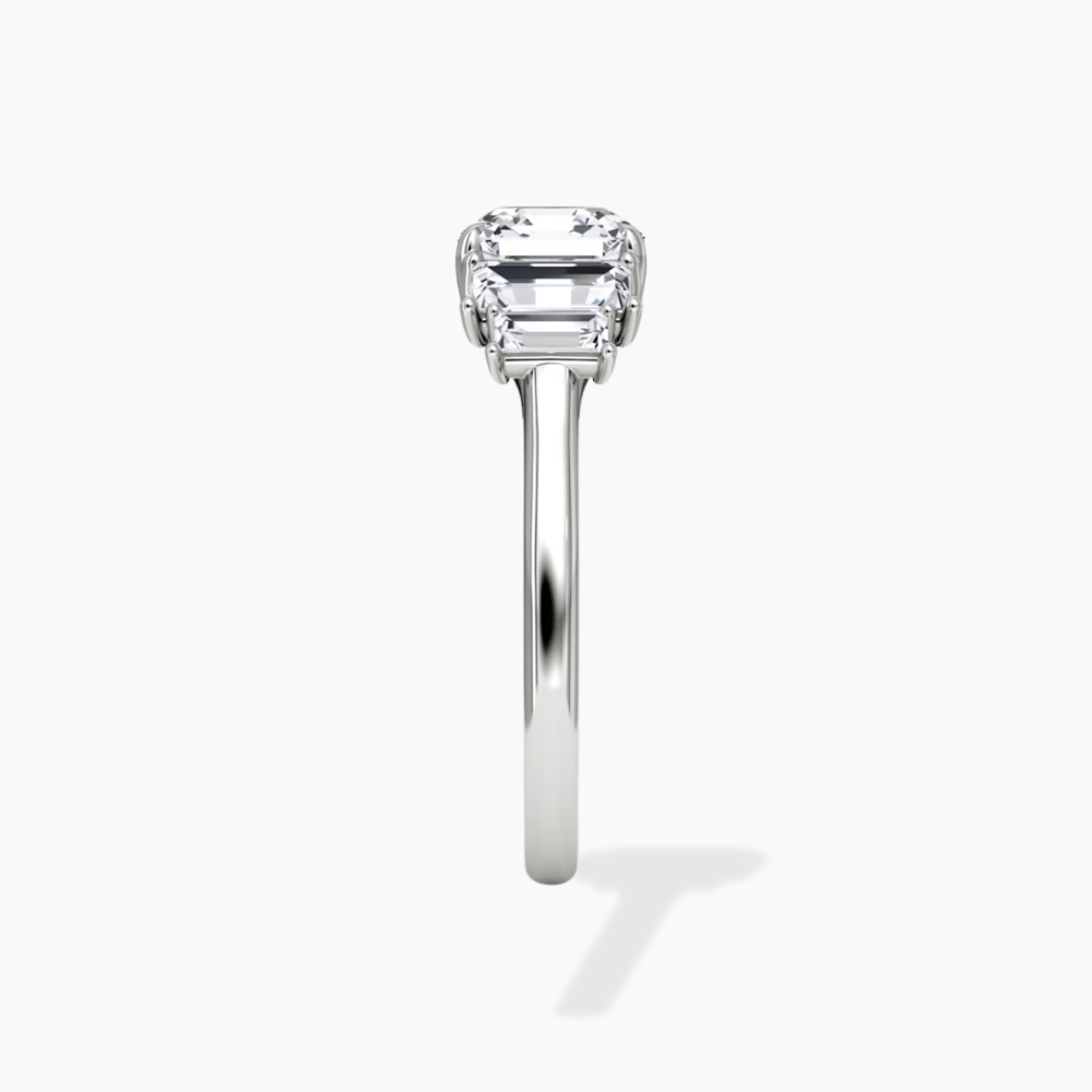 June North-South Baguette Accents (0.7 ctw) Asscher Lab Grown Diamond Engagement Ring in 18K Gold