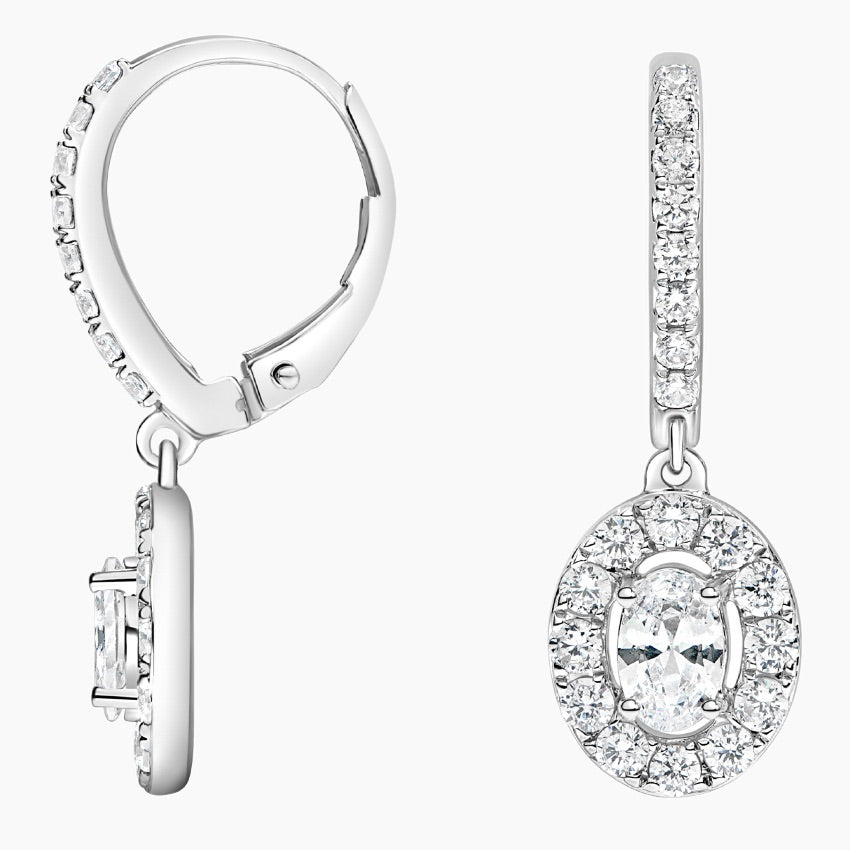 Serene Lab Diamond Drop Earrings (1 ct * 2 ) 18K Gold