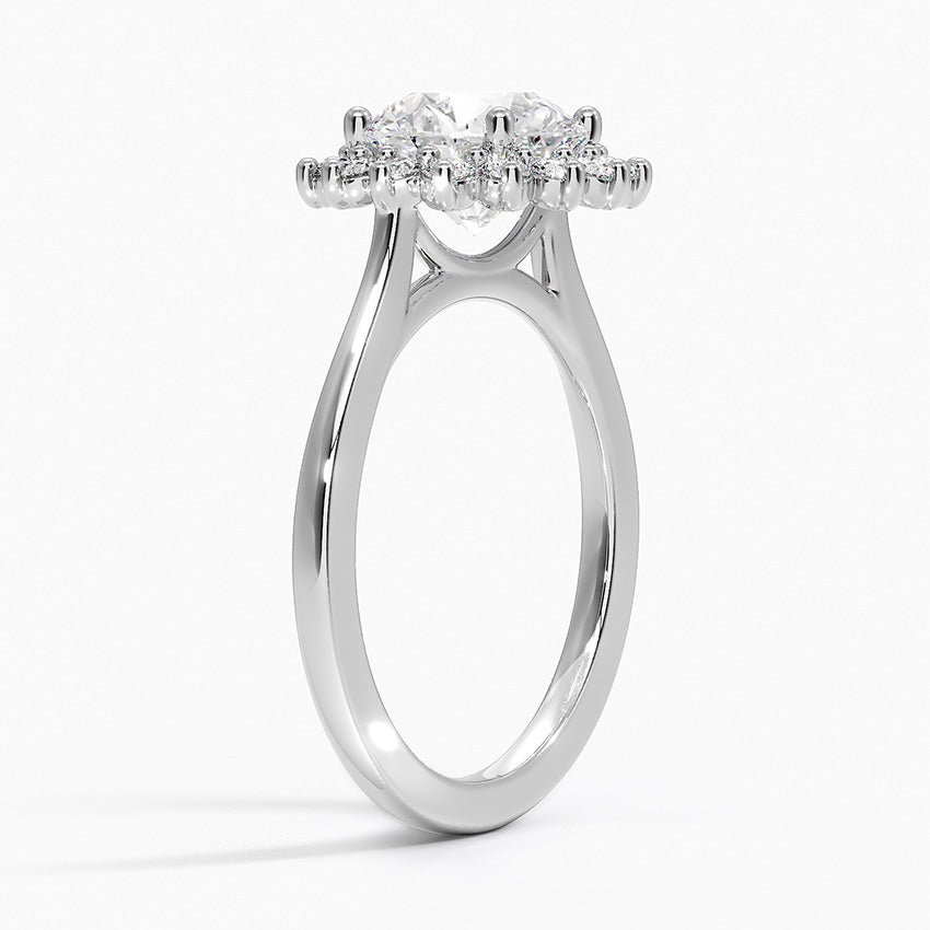 Liubov Vintage Accents (Round Side Stones) Lab Diamond Ring in 18K Gold - Round