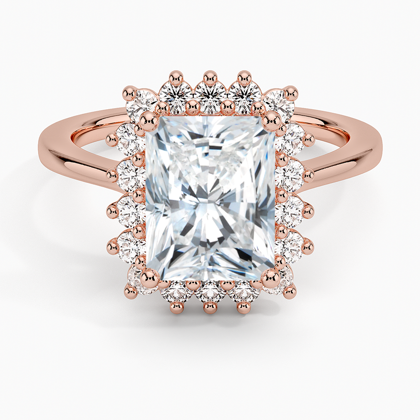 Liubov Vintage Accents (Round Side Stones) Lab Diamond Ring in 18K Gold - Radiant