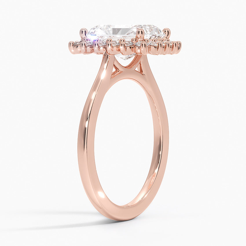 Liubov Vintage Accents (Round Side Stones) Lab Diamond Ring in 18K Gold - Radiant