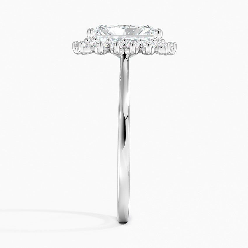Liubov Vintage Accents (Round Side Stones) Lab Diamond Ring in 18K Gold - Radiant