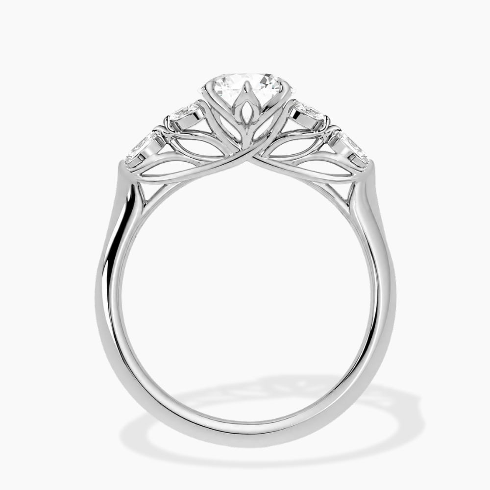 Lima Accents (Marquise Sides) Heart Lab Grown Diamond Engagement Ring in 18K Gold