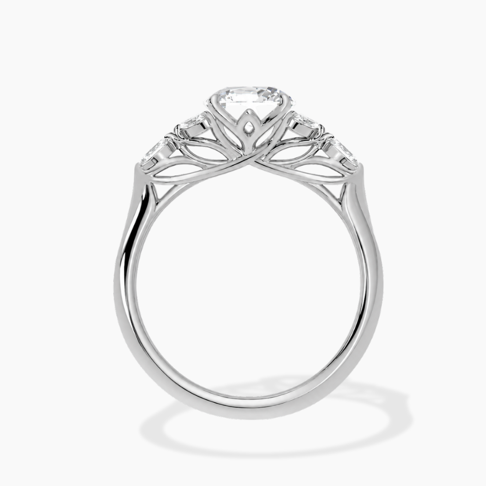 Lima Accents (Marquise Sides) Marquise Lab Grown Diamond Engagement Ring in 18K Gold
