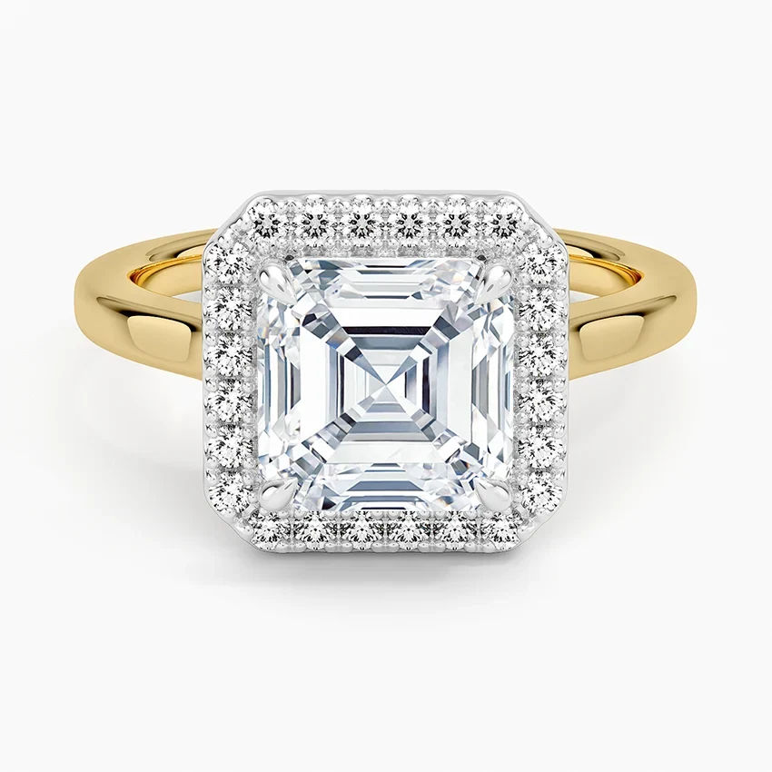 Moana Vintage Accents  Lab Diamond Ring in 18K Gold - Asscher