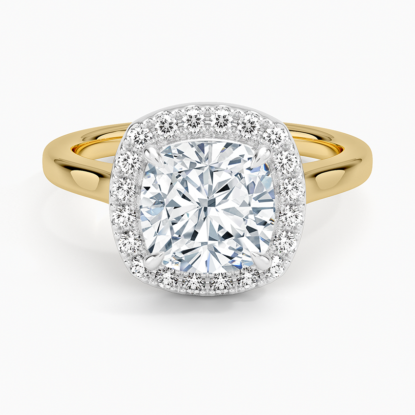 Moana Vintage Accents  Lab Diamond Ring in 18K Gold - Cushion