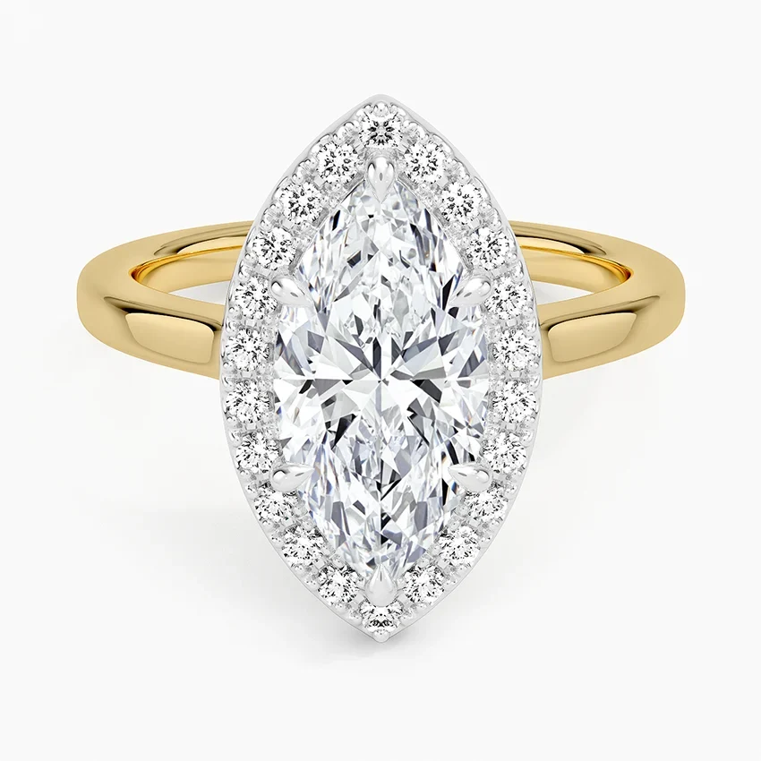 Moana Vintage Accents  Lab Diamond Ring in 18K Gold - Marquise