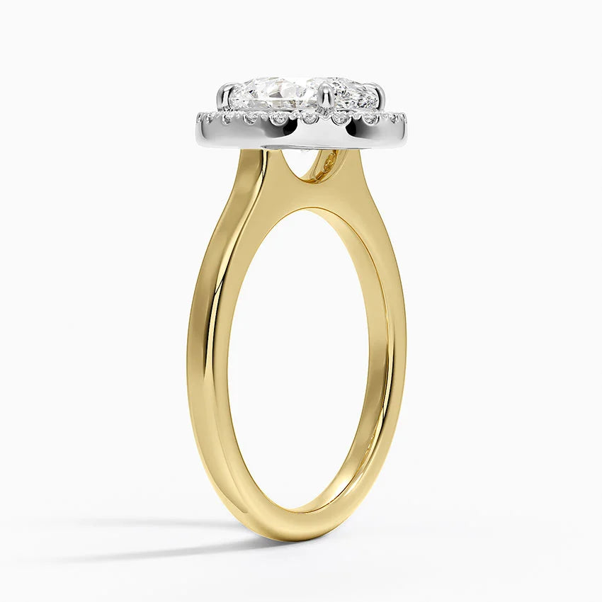 Moana Vintage Accents  Lab Diamond Ring in 18K Gold - Oval