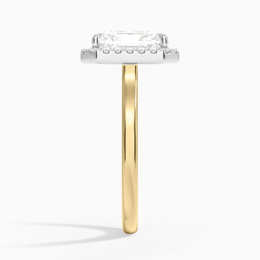 Moana Vintage Accents  Lab Diamond Ring in 18K Gold - Radiant