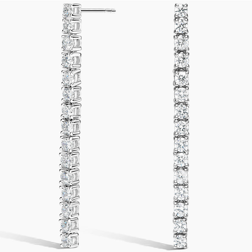 Tennis Earring (4 cm) Lab Diamond Drop Earrings  (0.75 ct * 2 ) 18K Gold