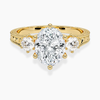 Trilogy (Round Side Stones) Vintage Lab Diamond Engagement Ring in 18K Gold - Oval