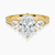 Trilogy (Round Side Stones) Vintage Lab Diamond Engagement Ring in 18K Gold - Oval